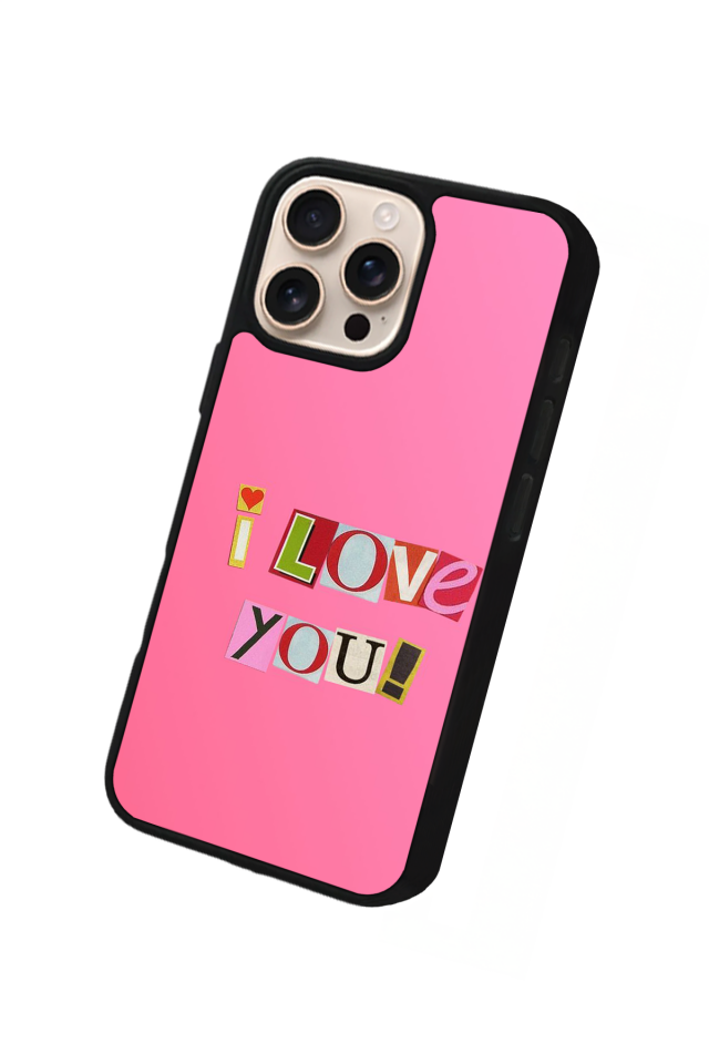 iPhone 16 Pro Uyumlu Kalp Love Tasarımlı Glossy Premium Kılıf