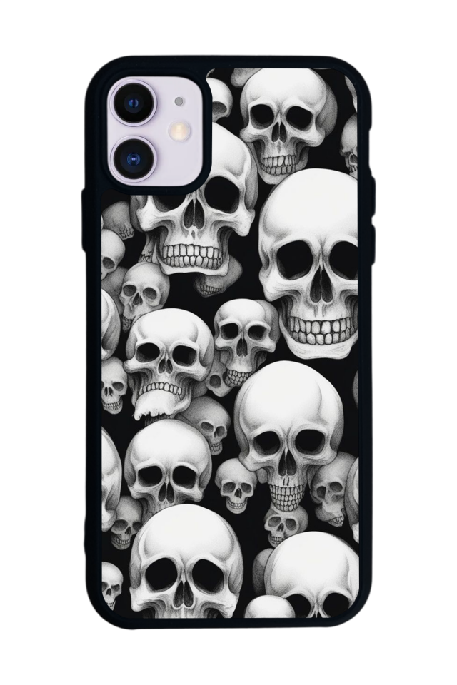 iPhone 11 Uyumlu KuruKafa Tasarımlı Glossy Premium Kılıf