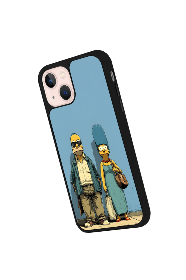 iPhone 13 Mini Uyumlu The Simpsons Tasarımlı Glossy Premium Kılıf