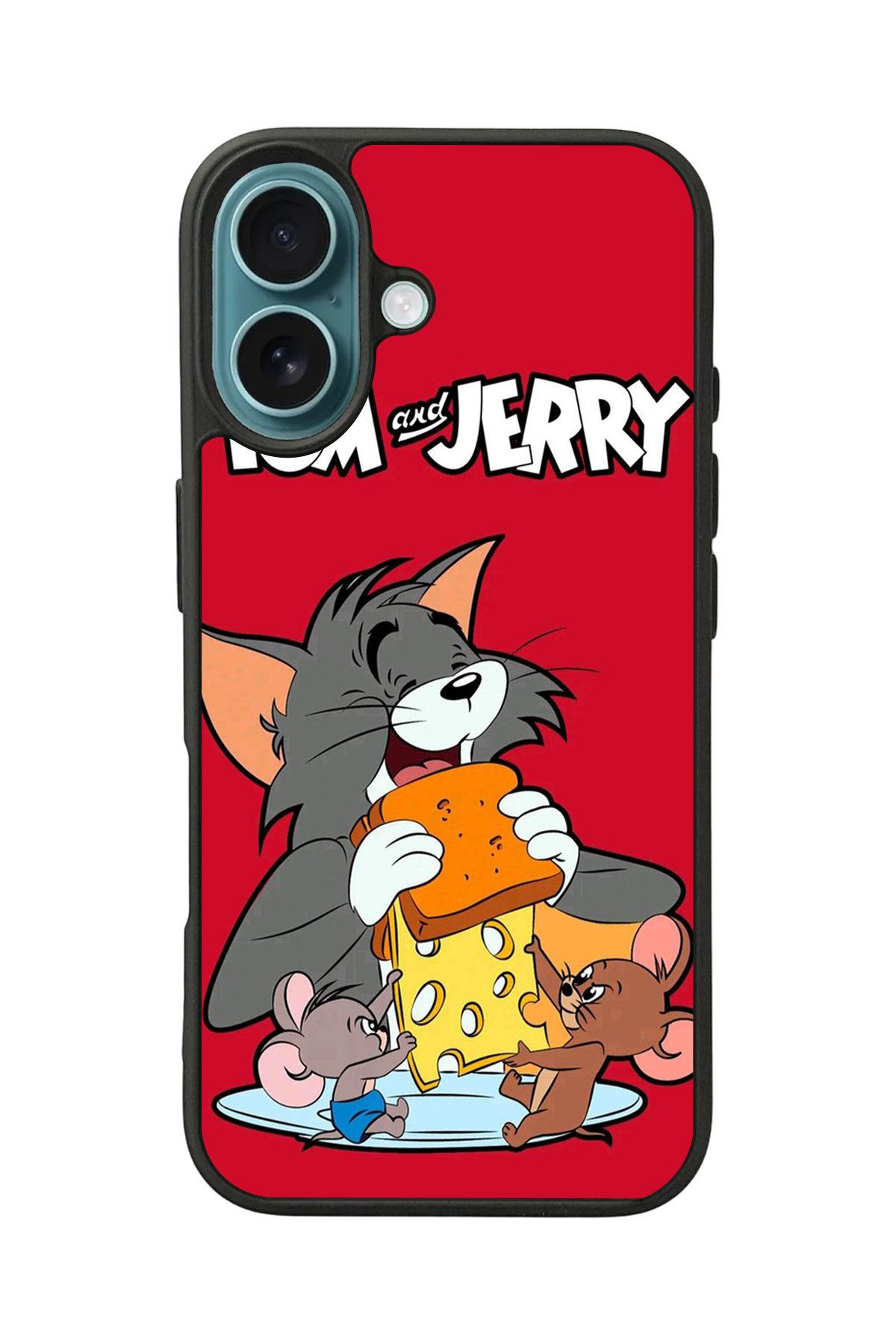 iPhone 16 Uyumlu Tom And Jerry Tasarımlı Glossy Premium Kılıf