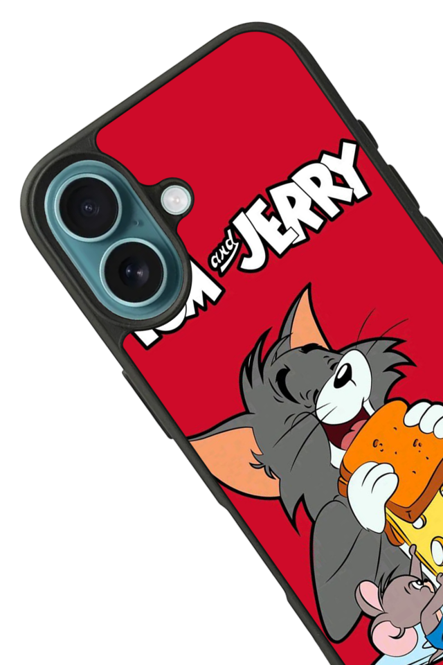 iPhone 16 Uyumlu Tom And Jerry Tasarımlı Glossy Premium Kılıf