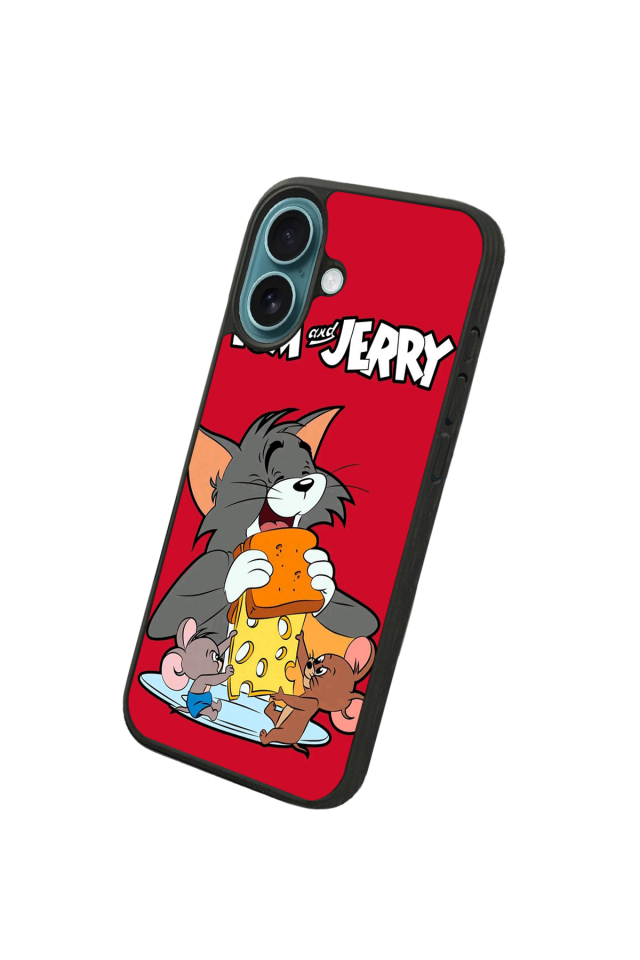 iPhone 16 Uyumlu Tom And Jerry Tasarımlı Glossy Premium Kılıf