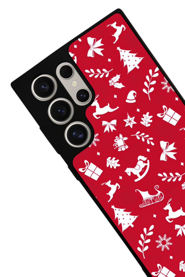 Samsung Galaxy S22 Ultra Uyumlu Yilbasi Christmas Tasarımlı Glossy Premium Kılıf