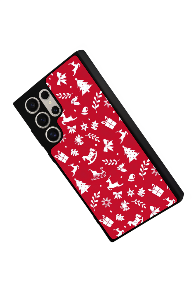 Samsung Galaxy S22 Ultra Uyumlu Yilbasi Christmas Tasarımlı Glossy Premium Kılıf