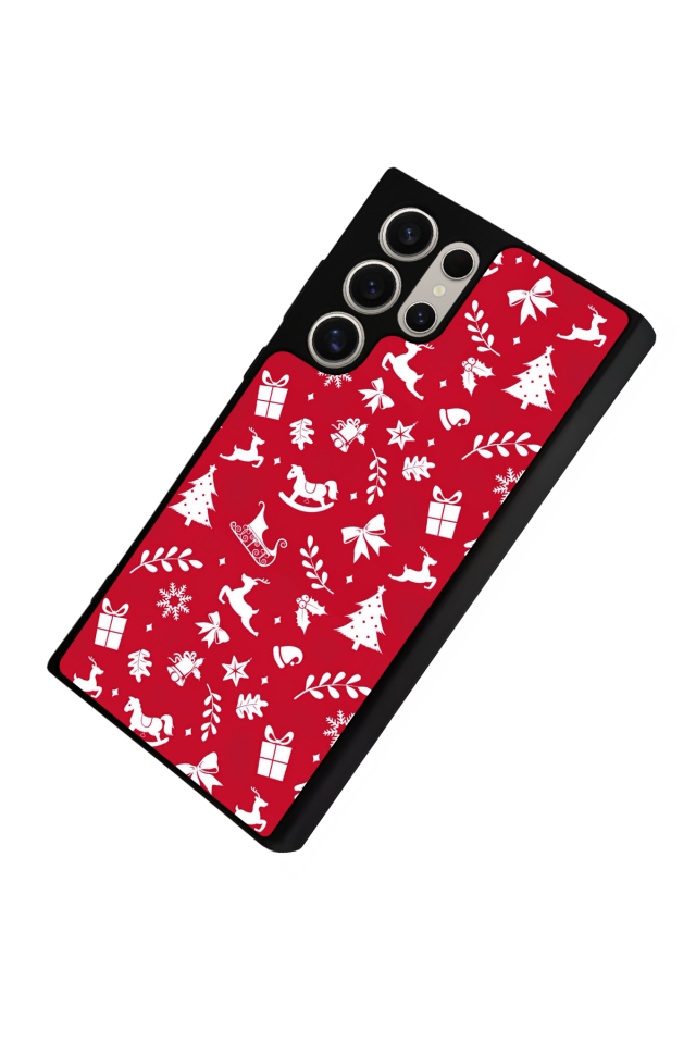 Samsung Galaxy S22 Ultra Uyumlu Yilbasi Christmas Tasarımlı Glossy Premium Kılıf