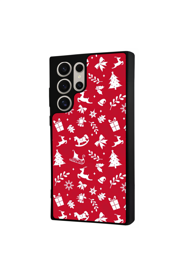 Samsung Galaxy S22 Ultra Uyumlu Yilbasi Christmas Tasarımlı Glossy Premium Kılıf