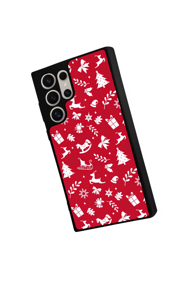 Samsung Galaxy S22 Ultra Uyumlu Yilbasi Christmas Tasarımlı Glossy Premium Kılıf