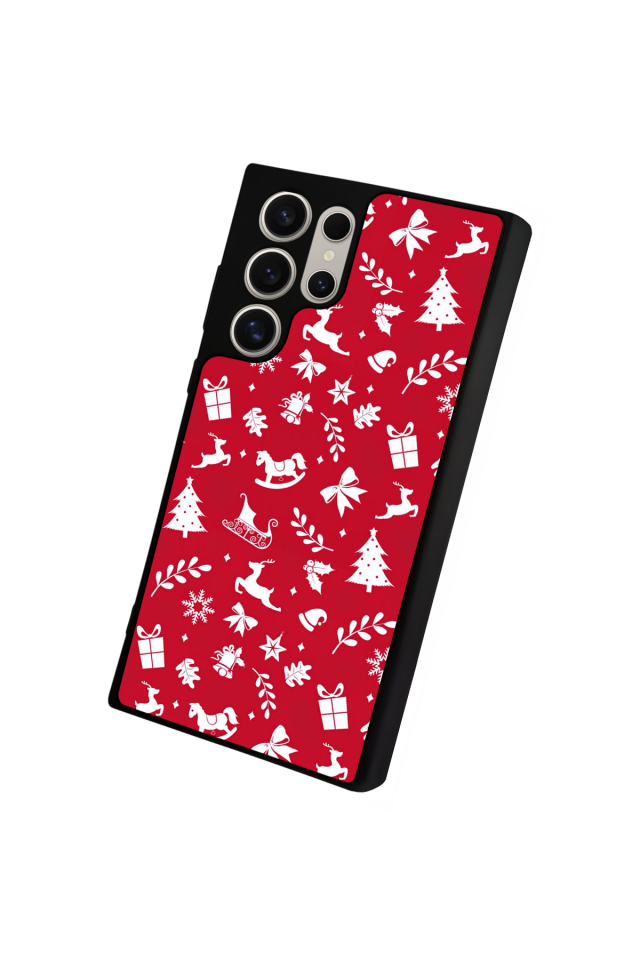 Samsung Galaxy S22 Ultra Uyumlu Yilbasi Christmas Tasarımlı Glossy Premium Kılıf