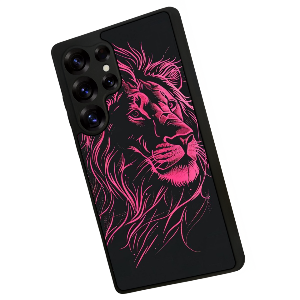 Samsung Galaxy S25 Ultra Uyumlu Aslan Tasarımlı Glossy Premium Kılıf