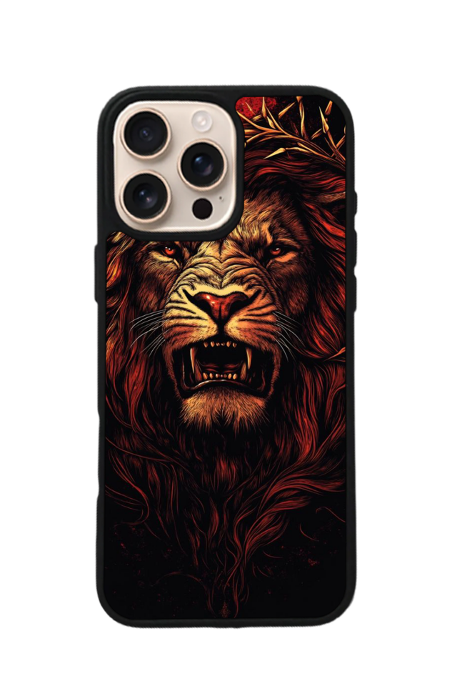 iPhone 15 Pro Uyumlu Aslan Tasarımlı Glossy Premium Kılıf