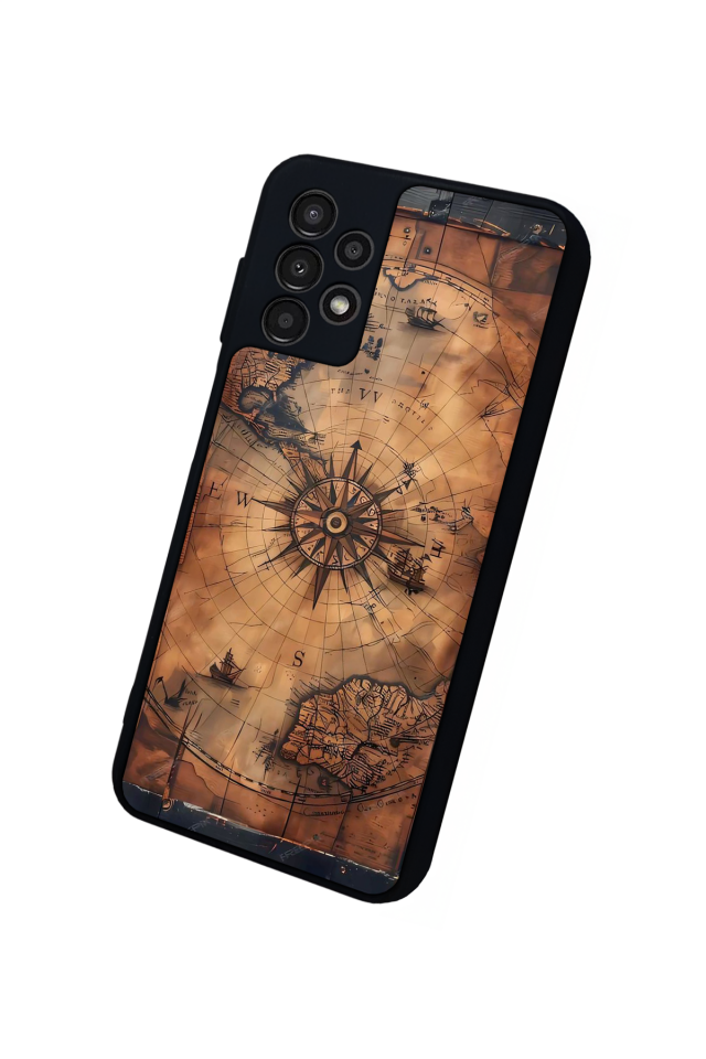 Samsung Galaxy A13 Uyumlu Harita Tasarımlı Glossy Premium Kılıf