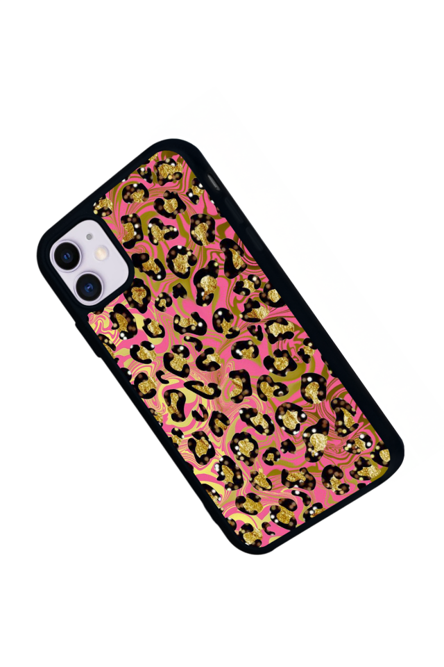 iPhone 11 Uyumlu Hologram Leopar Tasarımlı Glossy Premium Kılıf