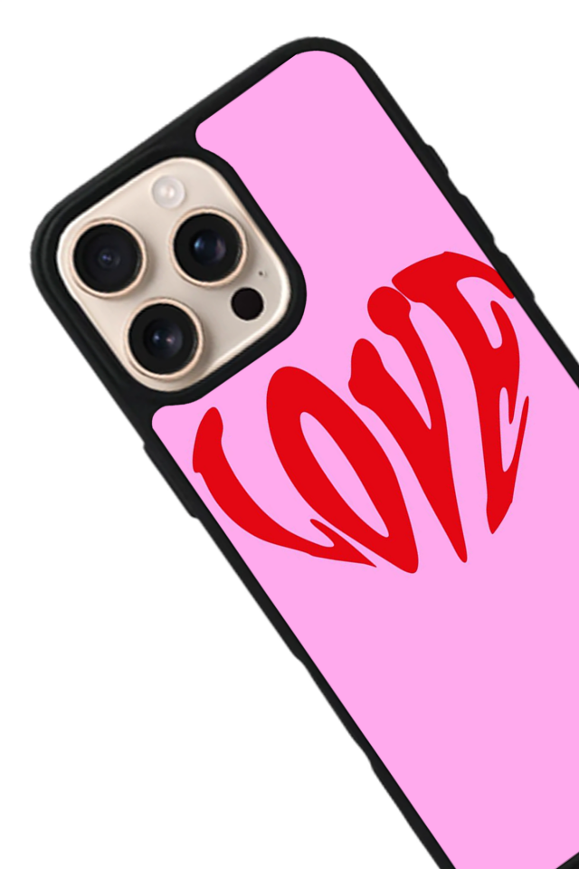 iPhone 16 Pro Uyumlu Kalp Love Tasarımlı Glossy Premium Kılıf