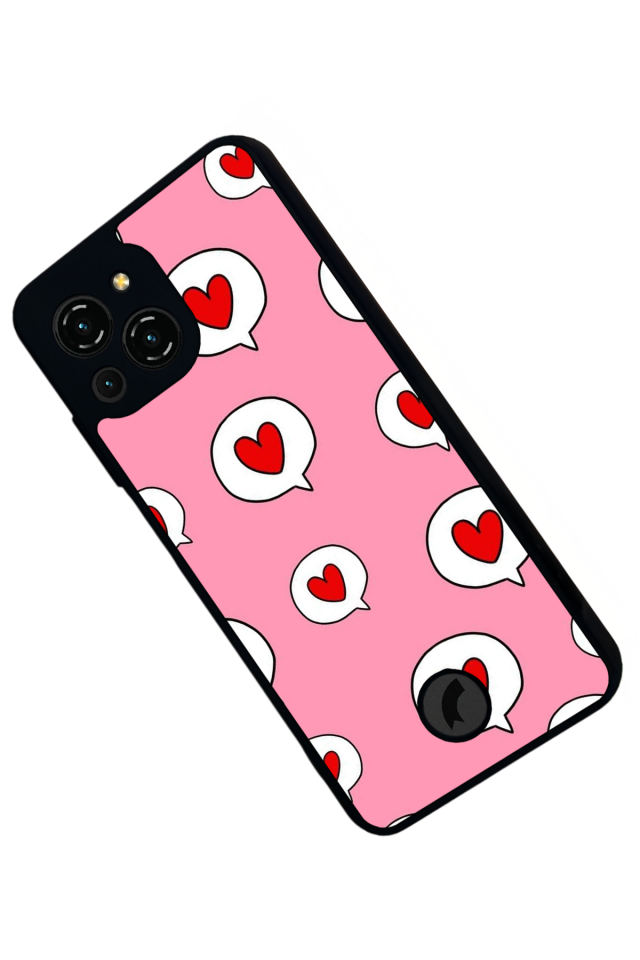 Reeder S23 Pro Max Uyumlu Kalp Love Tasarımlı Glossy Premium Kılıf