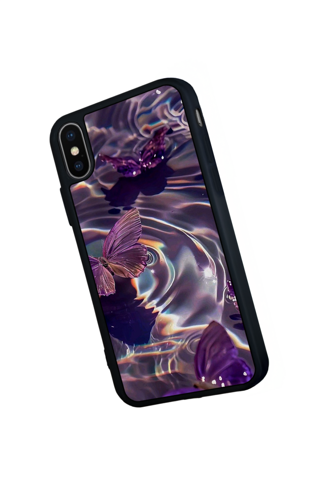 iPhone X/ XS Uyumlu Kelebek Tasarımlı Glossy Premium Kılıf