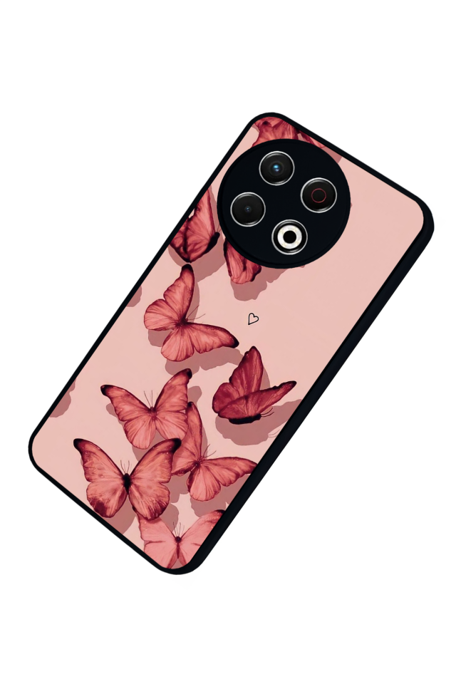 Tecno Spark 30 Pro Uyumlu Kelebek Tasarımlı Glossy Premium Kılıf