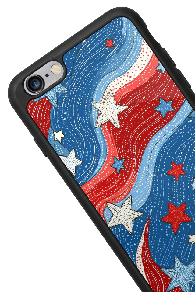 iPhone 6s Plus Uyumlu Retro Yildizlar Tasarımlı Glossy Premium Kılıf