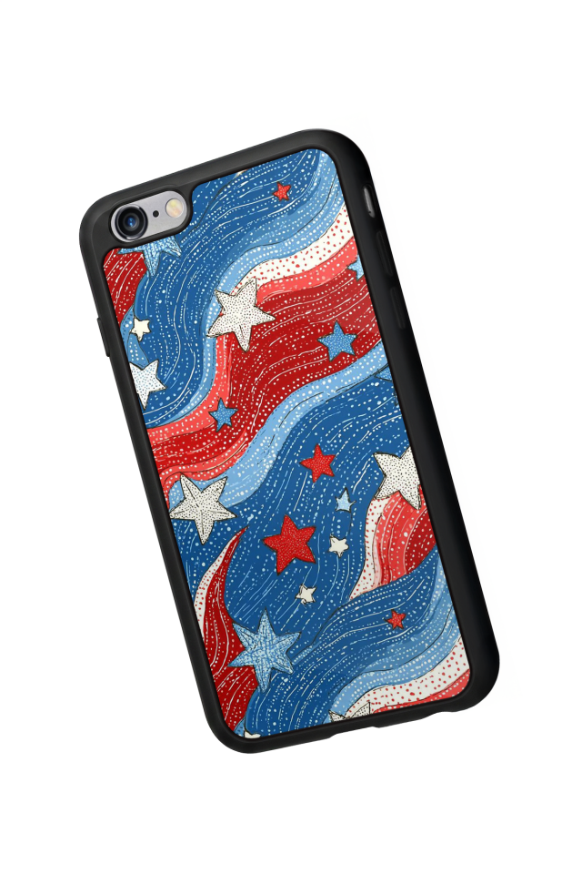 iPhone 6s Plus Uyumlu Retro Yildizlar Tasarımlı Glossy Premium Kılıf