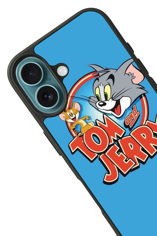 iPhone 16 Uyumlu Tom And Jerry Tasarımlı Glossy Premium Kılıf