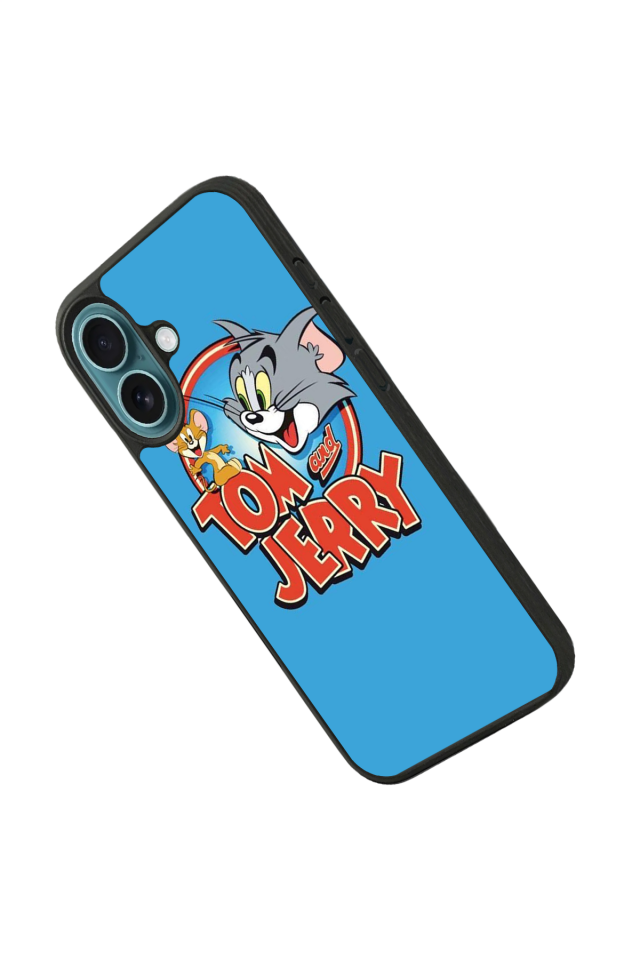 iPhone 16 Uyumlu Tom And Jerry Tasarımlı Glossy Premium Kılıf
