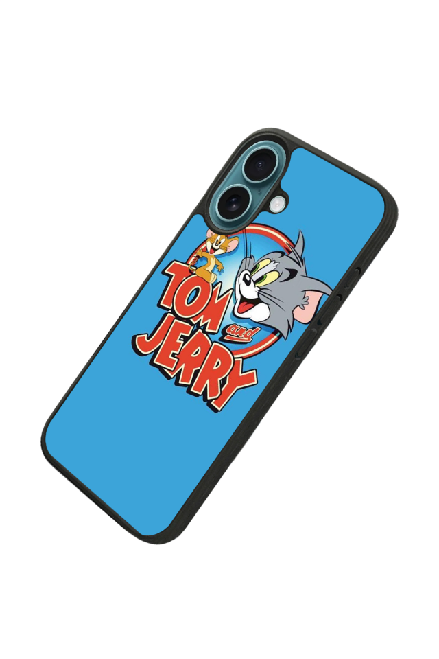 iPhone 16 Uyumlu Tom And Jerry Tasarımlı Glossy Premium Kılıf