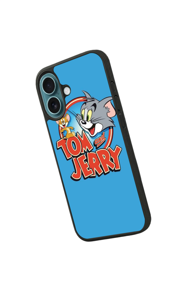 iPhone 16 Uyumlu Tom And Jerry Tasarımlı Glossy Premium Kılıf