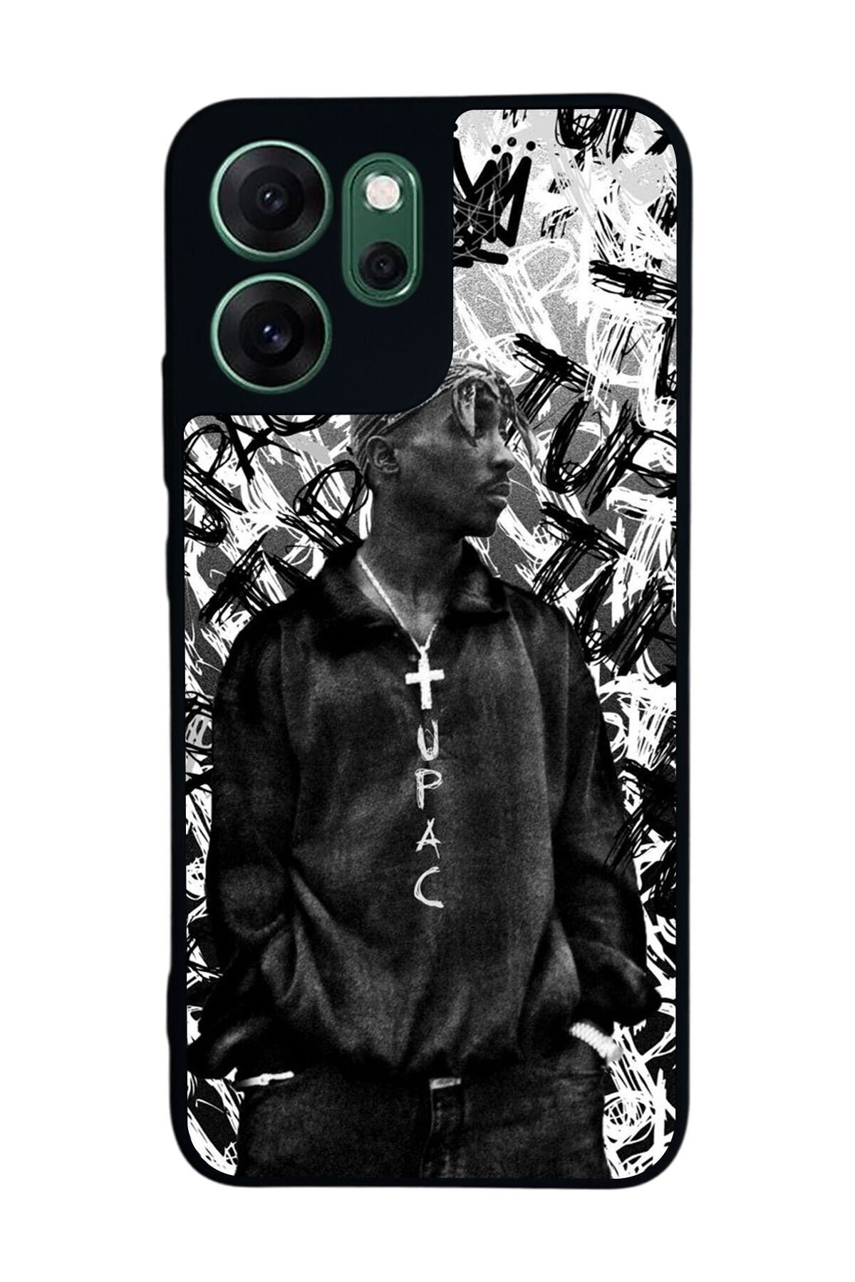 Oppo Reno 14F Uyumlu Tupac Tasarımlı Glossy Premium Kılıf