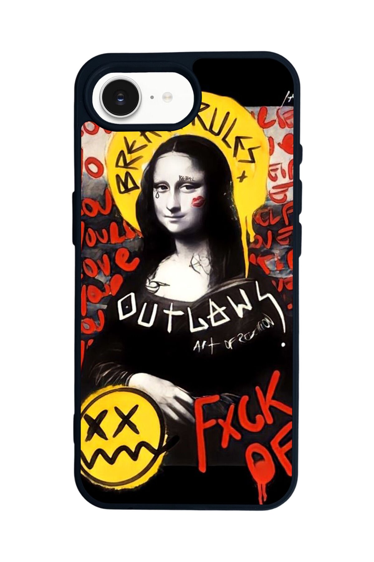 iPhone 16E Uyumlu Monalisa Tasarımlı Glossy Premium Kılıf