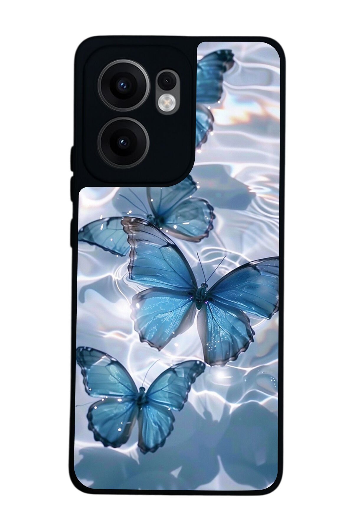 Oppo Reno 13F Uyumlu Kelebek Tasarımlı Glossy Premium Kılıf