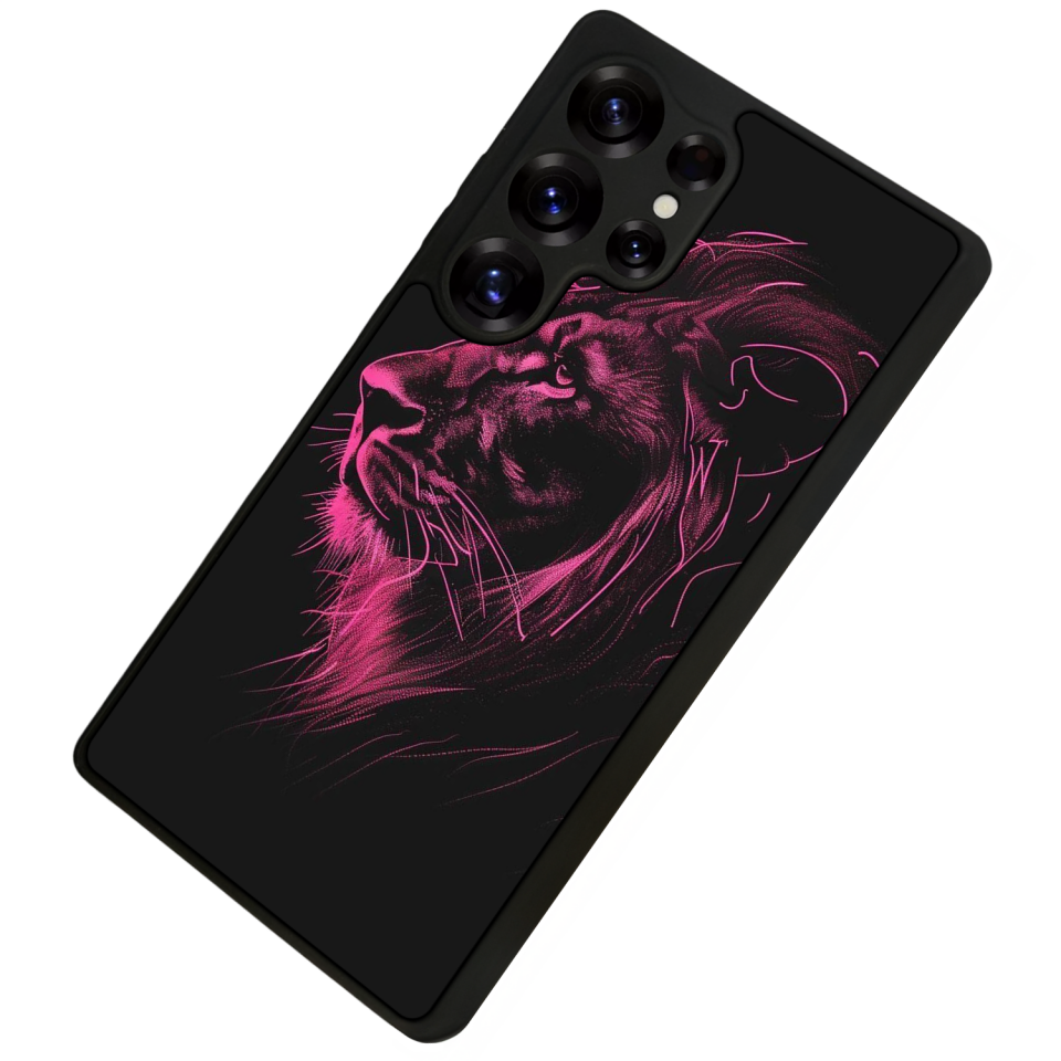 Samsung Galaxy S25 Ultra Uyumlu Aslan Tasarımlı Glossy Premium Kılıf