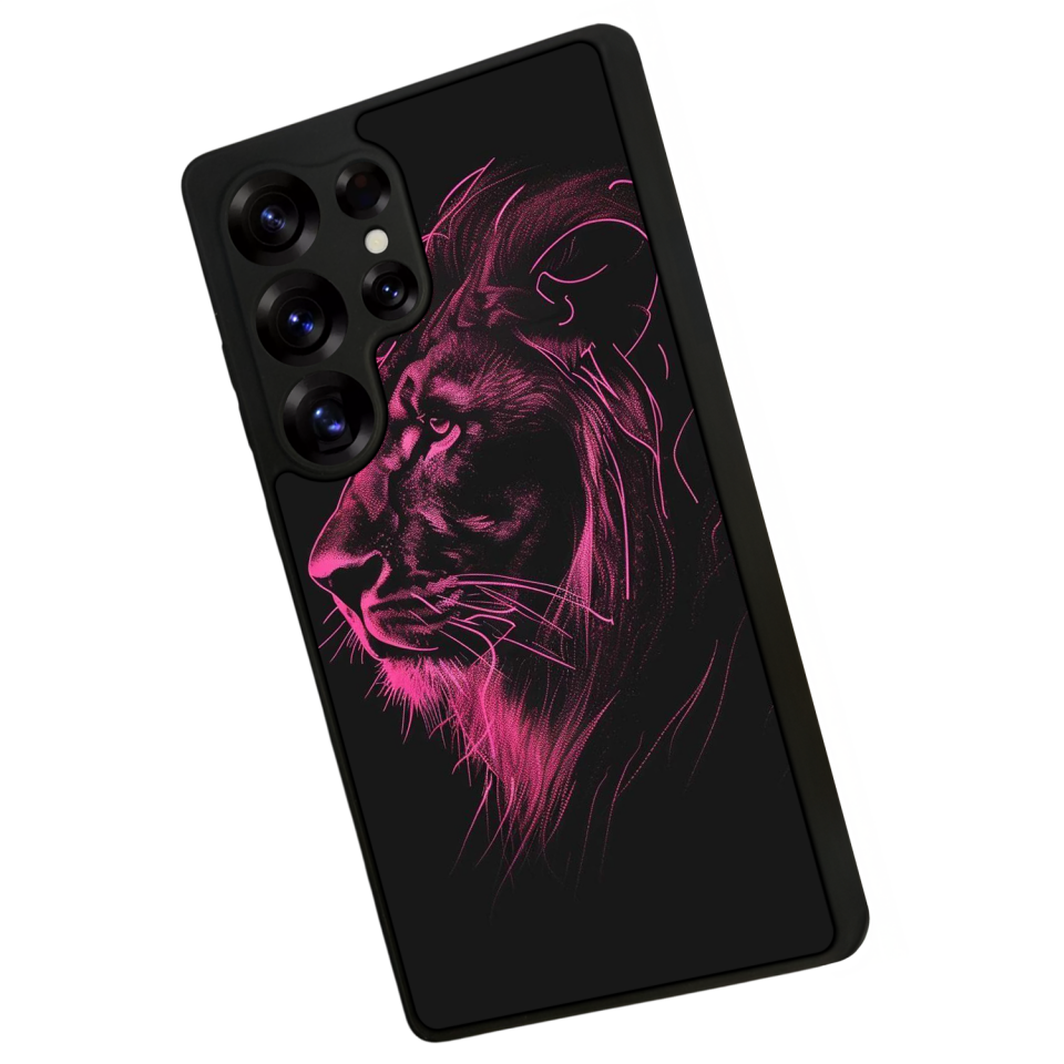 Samsung Galaxy S25 Ultra Uyumlu Aslan Tasarımlı Glossy Premium Kılıf