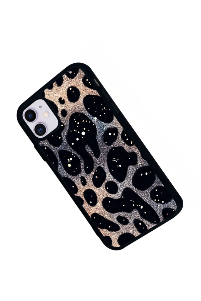 iPhone 11 Uyumlu Hologram Leopar Tasarımlı Glossy Premium Kılıf