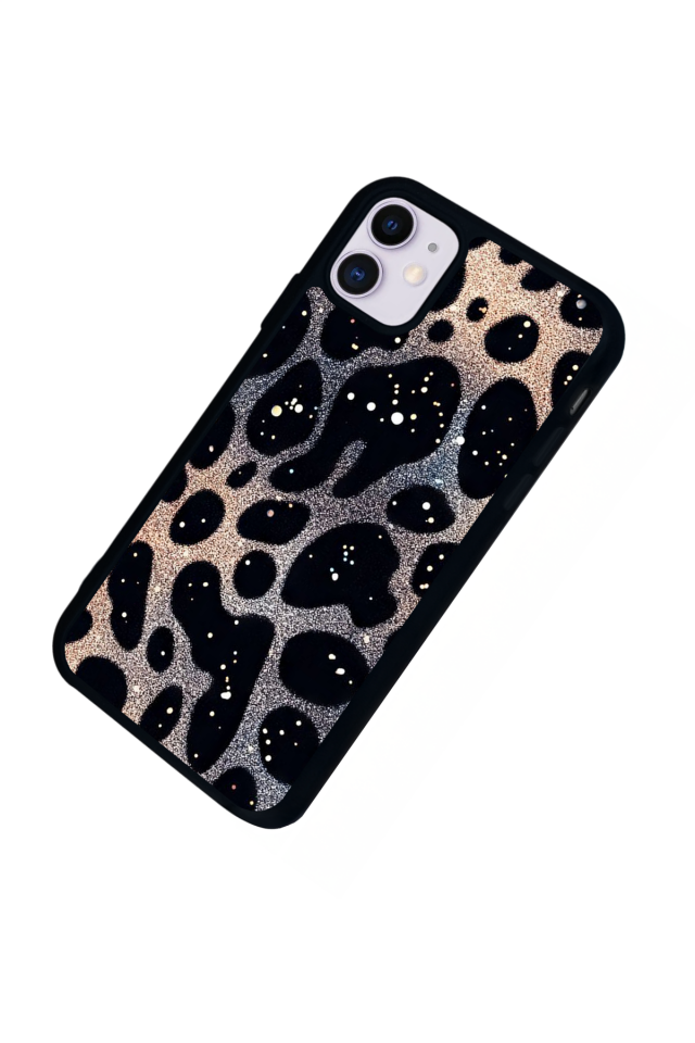 iPhone 11 Uyumlu Hologram Leopar Tasarımlı Glossy Premium Kılıf