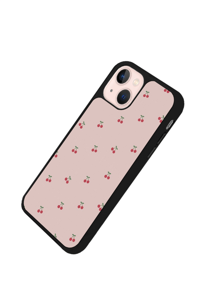 iPhone 15 Uyumlu Kiraz Tasarımlı Glossy Premium Kılıf