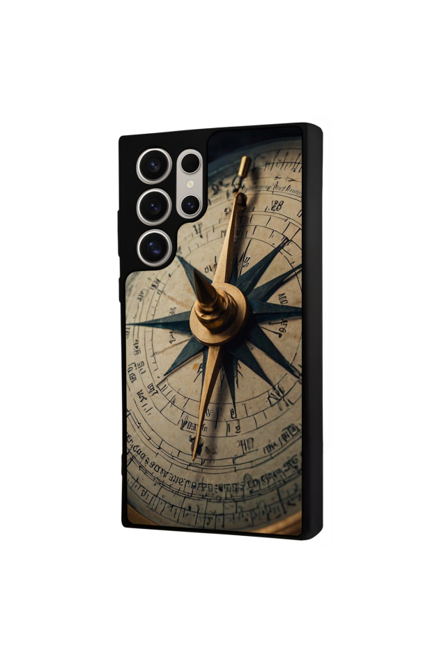 Samsung Galaxy S24 Ultra Uyumlu Pusula Tasarımlı Glossy Premium Kılıf