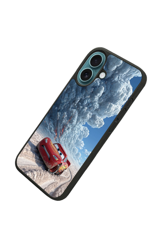 iPhone 16 Plus Uyumlu Şimsek McQueen Tasarımlı Glossy Premium Kılıf
