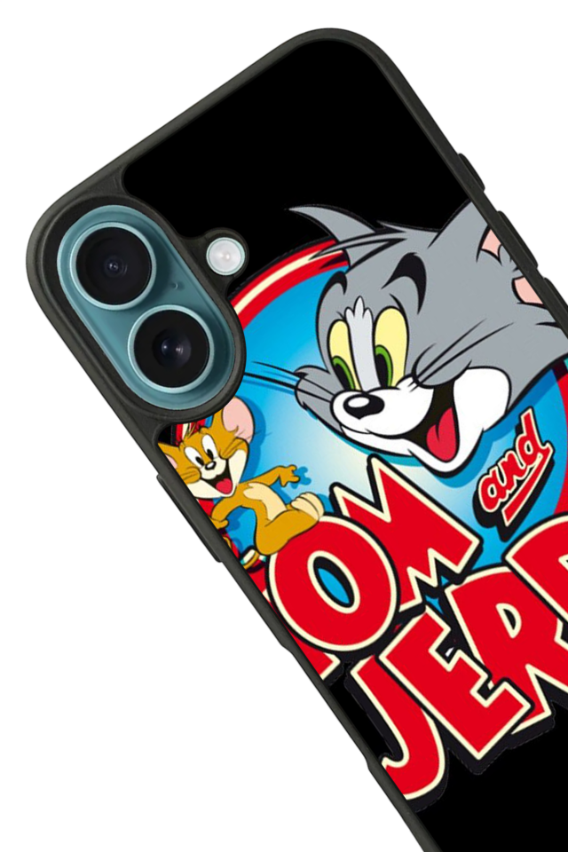iPhone 16 Uyumlu Tom And Jerry Tasarımlı Glossy Premium Kılıf