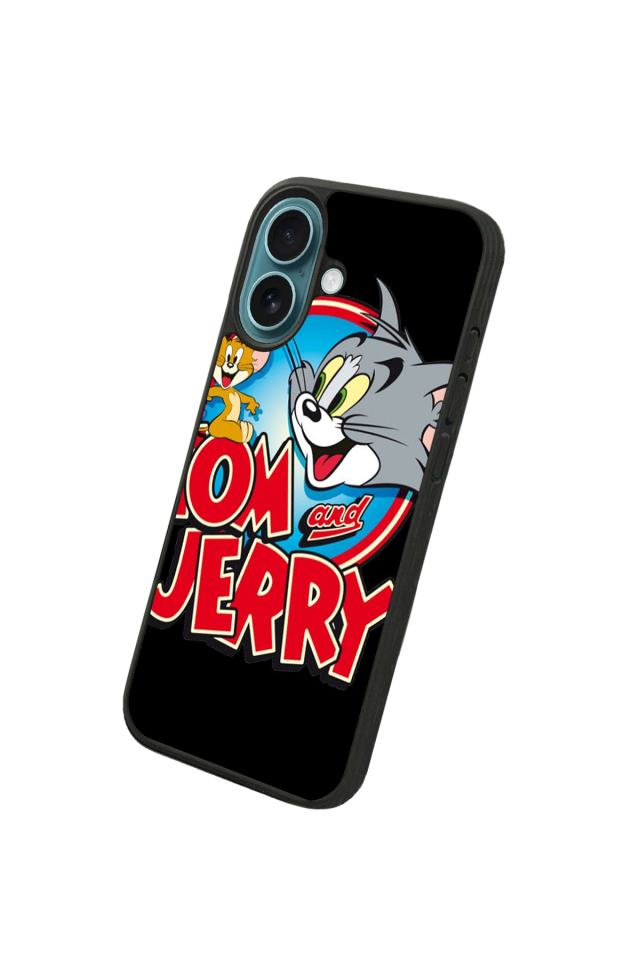 iPhone 16 Uyumlu Tom And Jerry Tasarımlı Glossy Premium Kılıf