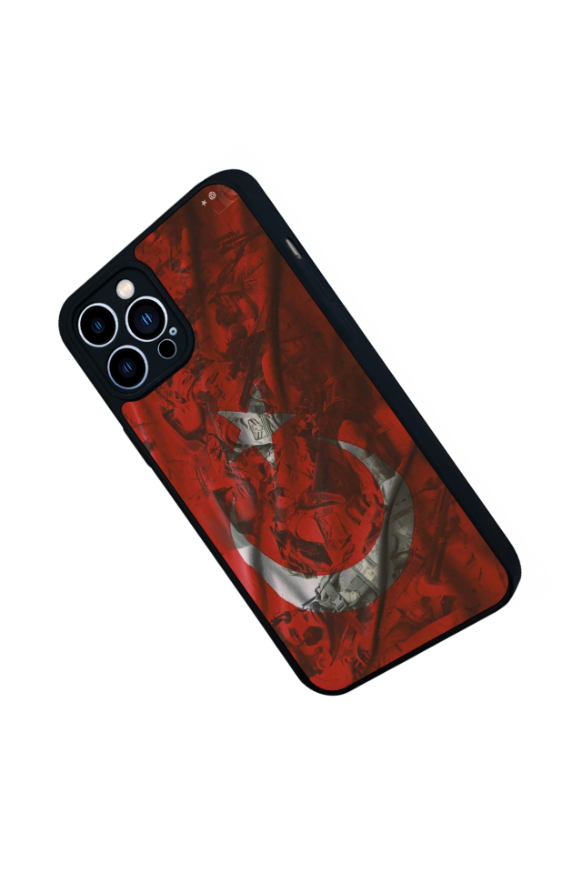 iPhone 13 Pro Max Uyumlu Türk Bayragi Tasarımlı Glossy Premium Kılıf