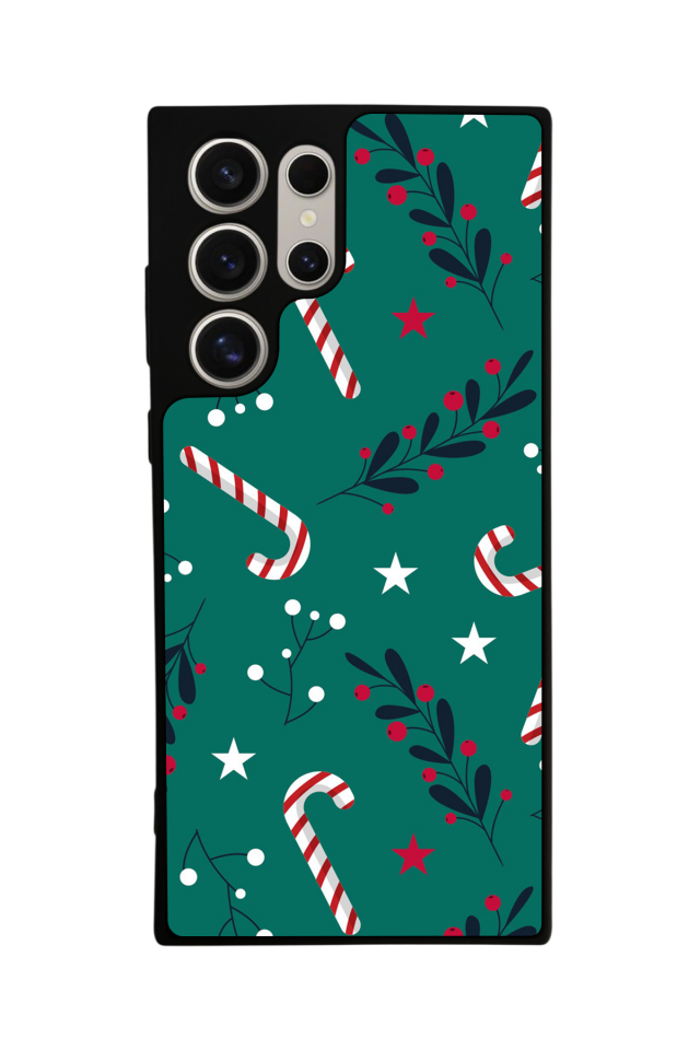 Samsung Galaxy S22 Ultra Uyumlu Yilbasi Christmas Tasarımlı Glossy Premium Kılıf