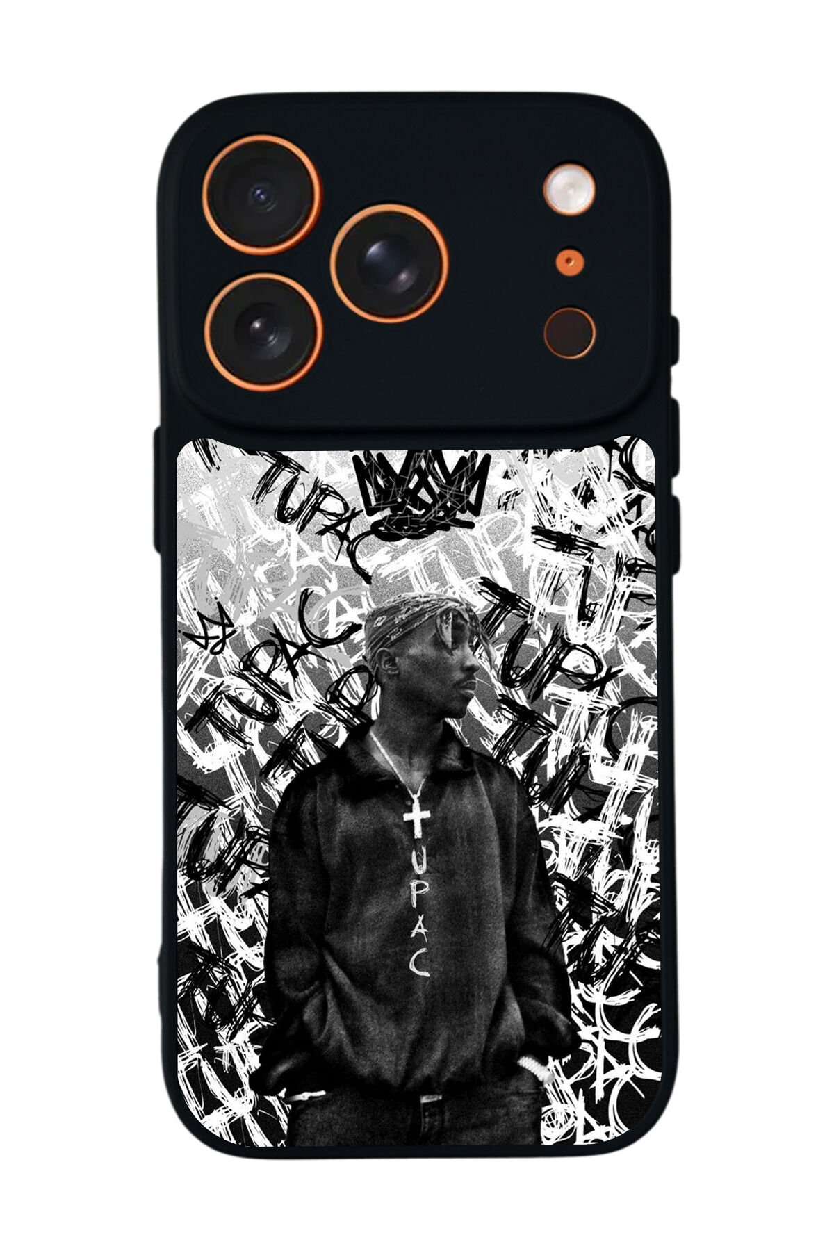 iPhone 17 Pro Max Uyumlu Tupac Tasarımlı Glossy Premium Kılıf