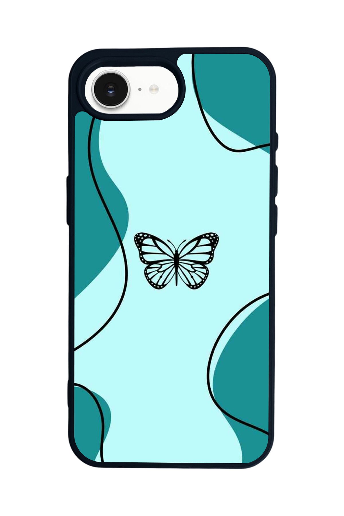 iPhone 16E Uyumlu Kelebek Tasarımlı Glossy Premium Kılıf