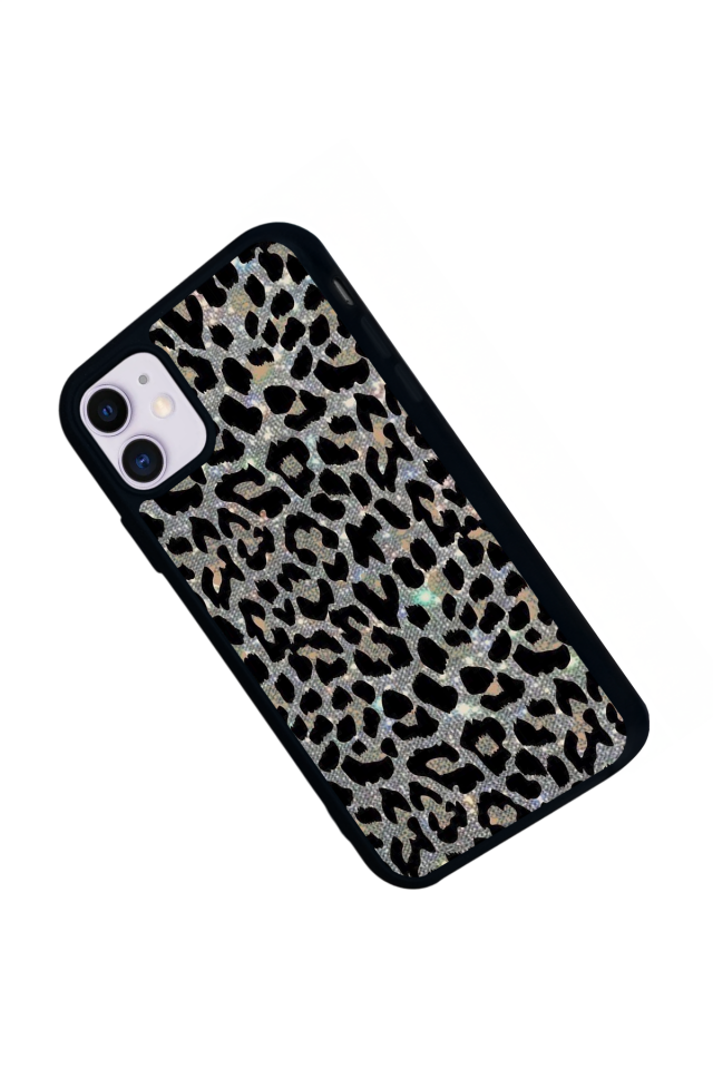 iPhone 11 Uyumlu Hologram Leopar Tasarımlı Glossy Premium Kılıf