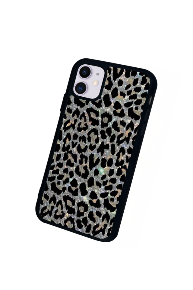 iPhone 11 Uyumlu Hologram Leopar Tasarımlı Glossy Premium Kılıf