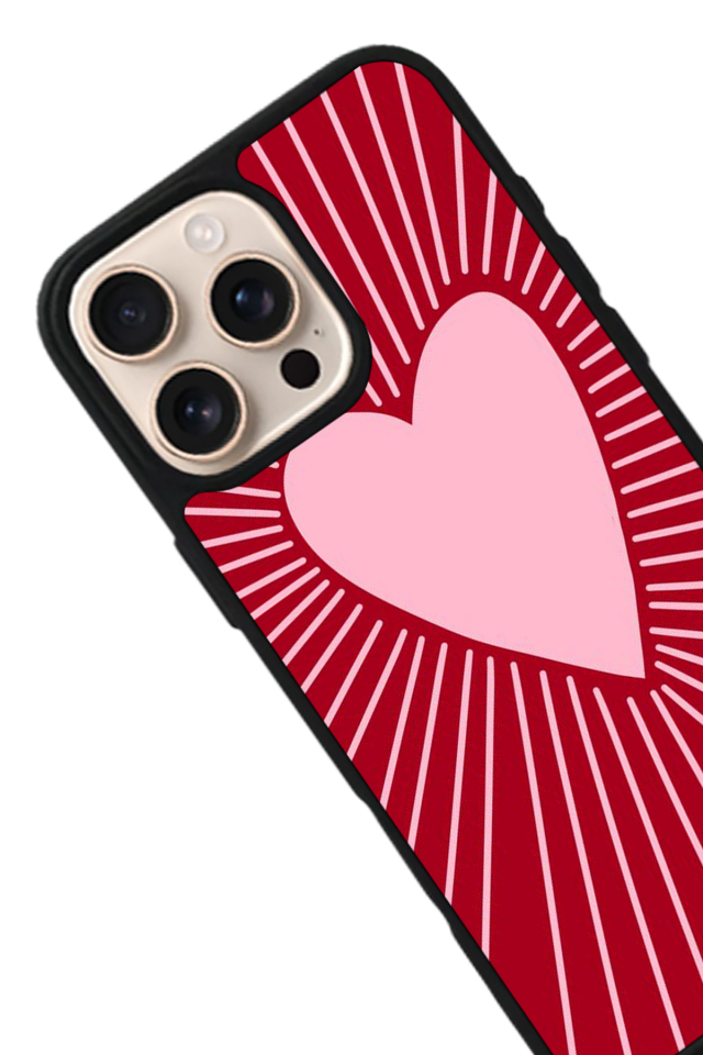 iPhone 16 Pro Uyumlu Kalp Love Tasarımlı Glossy Premium Kılıf