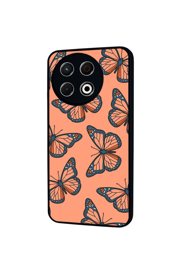 Tecno Spark 30 Pro Uyumlu Kelebek Tasarımlı Glossy Premium Kılıf