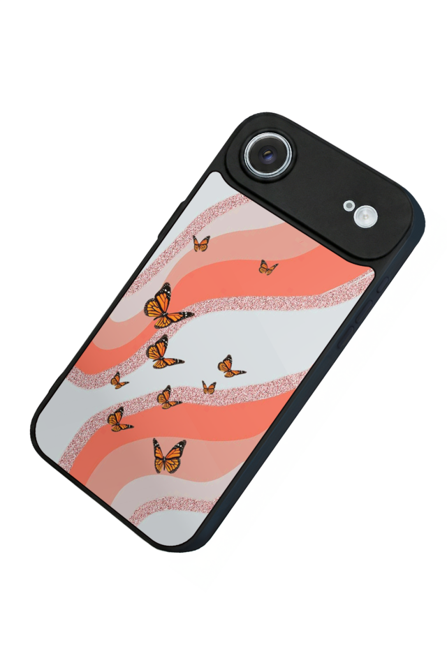 iPhone 17 Air Uyumlu Kelebek Tasarımlı Glossy Premium Kılıf