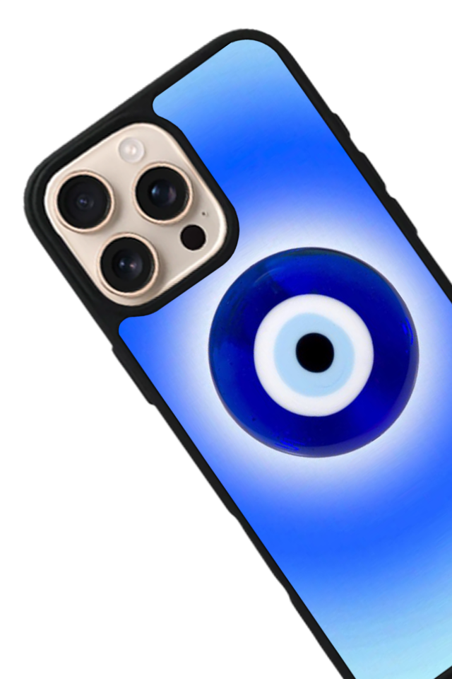 iPhone 15 Pro Uyumlu Nazar Tasarımlı Glossy Premium Kılıf