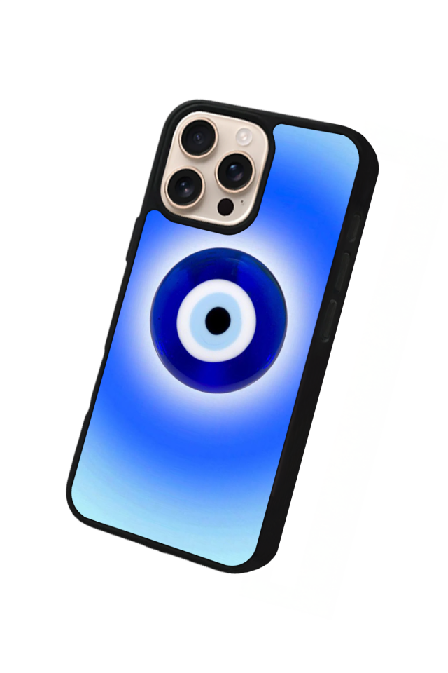 iPhone 15 Pro Uyumlu Nazar Tasarımlı Glossy Premium Kılıf