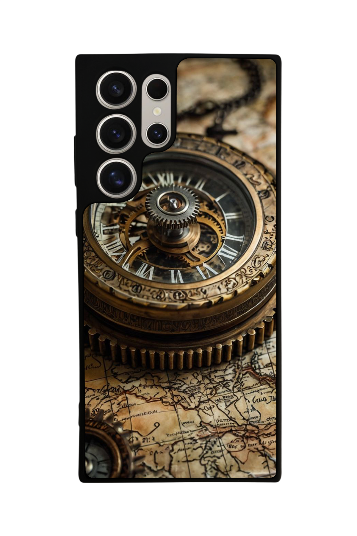 Samsung Galaxy S24 Ultra Uyumlu Pusula Tasarımlı Glossy Premium Kılıf